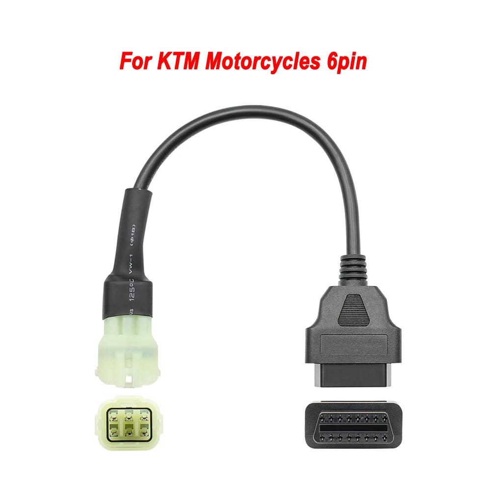 Motorcycle OBD2 Extension Cable – KTM Yamaha Honda Suzuki Ducati OBD2 Diagnostic Cable Oasis Select For KTM 6pin