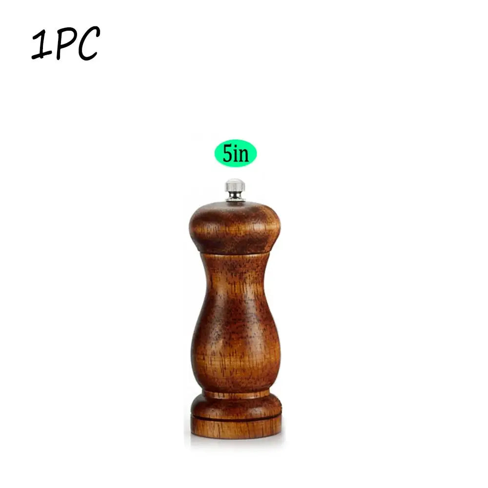 4PC Oak Pepper Grinder Coarse Salt Solid Wooden Oak Pepper Mill Handheld With Adjustable Ceramic Core Manual Kitchen Tools Oasis Select 1PC 5inch