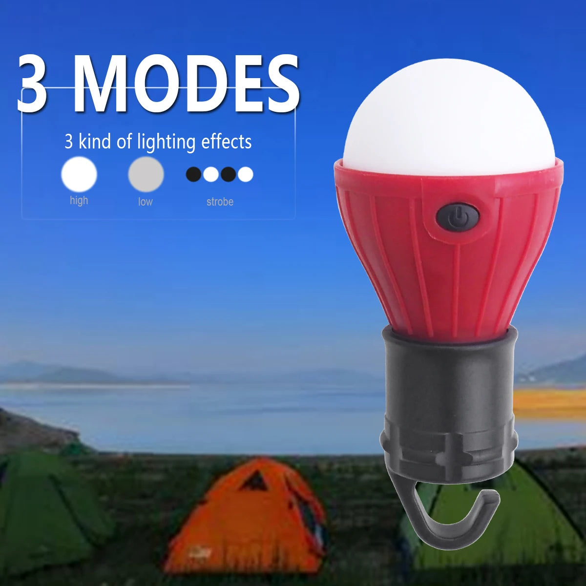 Portable LED Lamp Bulb Camping Light Emergency Light with Hanging Hook Tent Light Camping Lantern Waterproof Oasis Select