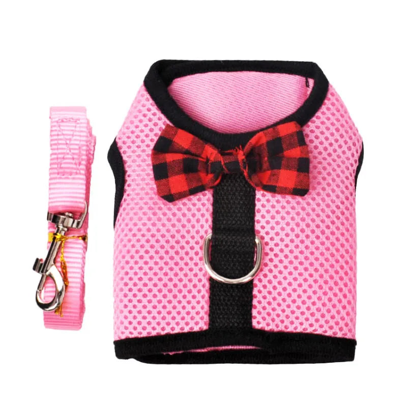 Mesh Soft Pet Rabbit Harness With Leash Strap for Hamster Rat Chinchillas Guinea Pig Small Animal Clothes Vest Rabbits Accessory Oasis Select pink S