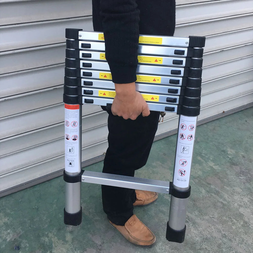 4.1m 4.4 Meters 14/15 Steps Aluminum Ladders Portable Straight Ladder Household Folding Extension Telescopic Ladders Stepladder Oasis Select