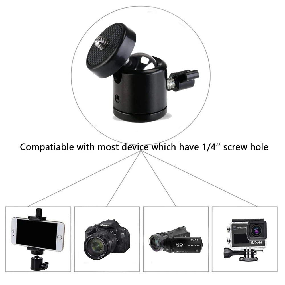 Hot Shoe Ball Head Adapter | 1/4" Screw Mount for DSLR & DV