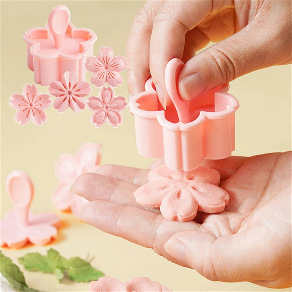 5-Piece Sakura Cookie Mold Set – Cherry Blossom Fondant Cutter Cookie Mold Set Oasis Select