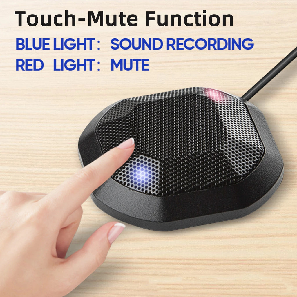 Portable 3.5mm Plug Conference Microphone 360° Omnidirectional Condenser PC Mic Plug & Play Small Microphone for PC Laptop Oasis Select