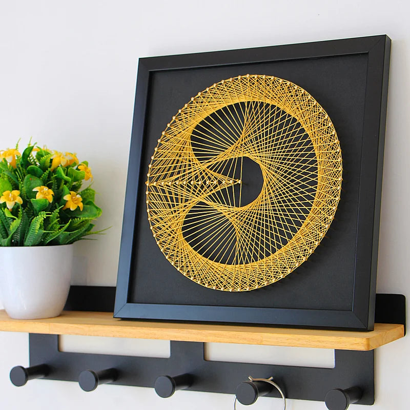 Geometry nail winding painting DIY material package wool winding painting hand decorative yarn string silk gift Oasis Select