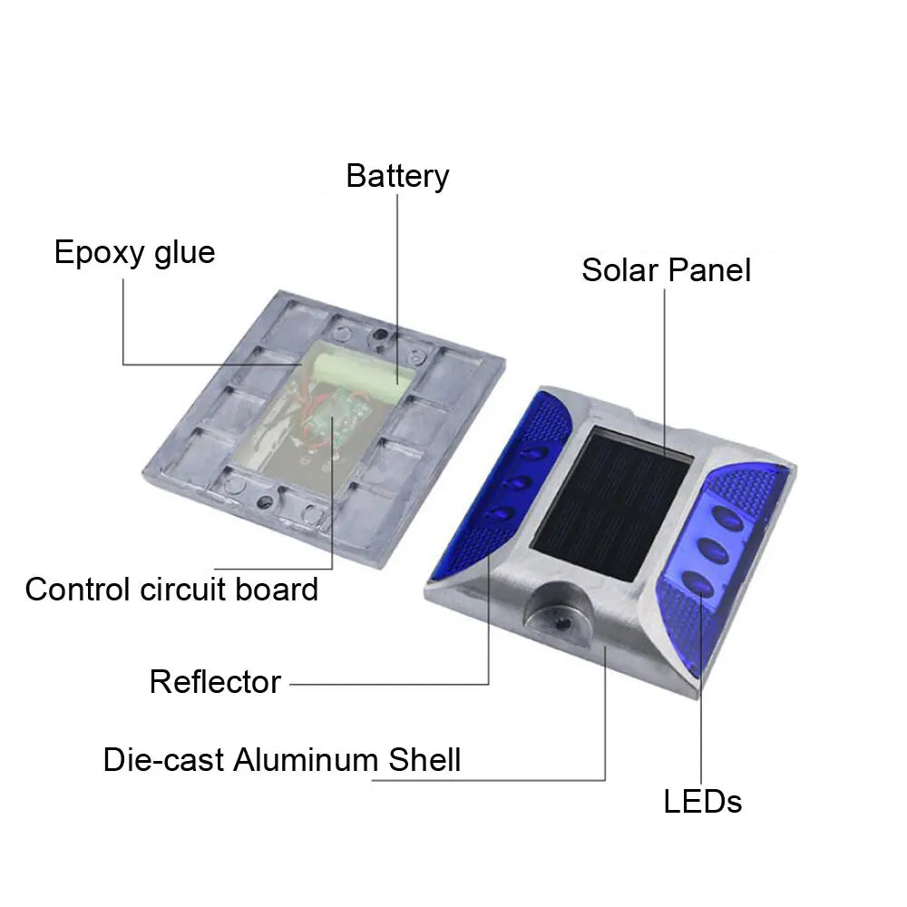 Solar LED Road Stud Light | IP68 Waterproof Aluminum Ground Marker