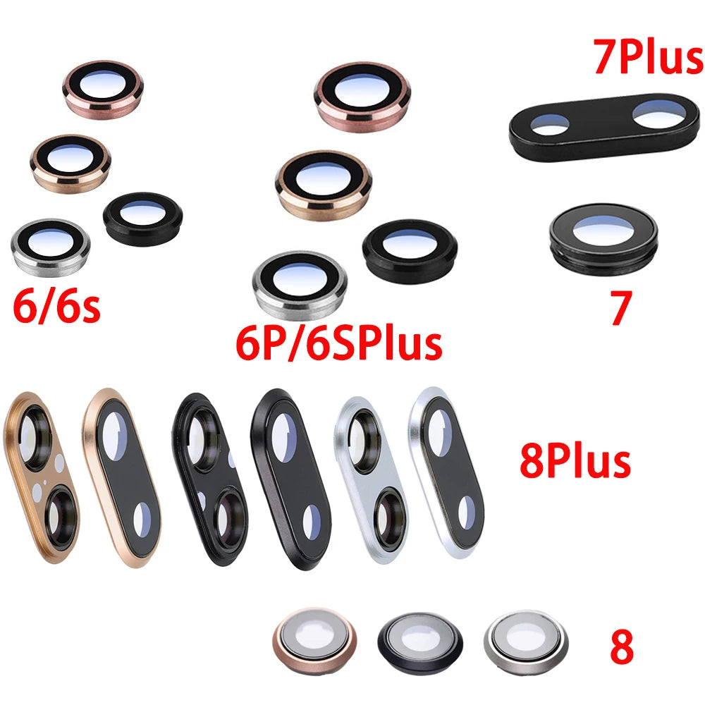iPhone 6/6s/7/8 Series Rear Camera Lens Glass Cover with Frame