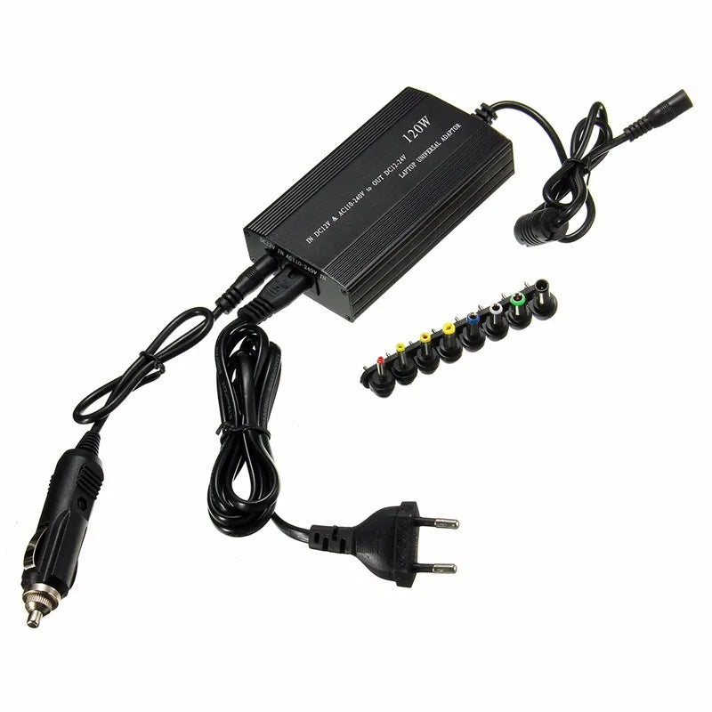 AC DC 120W 220v 110v to 12V 15V 16V 18V 19V 20V 22V 24V Adjustable Adapter Power Supply Car Charger Universal Usb Notebook Oasis Select