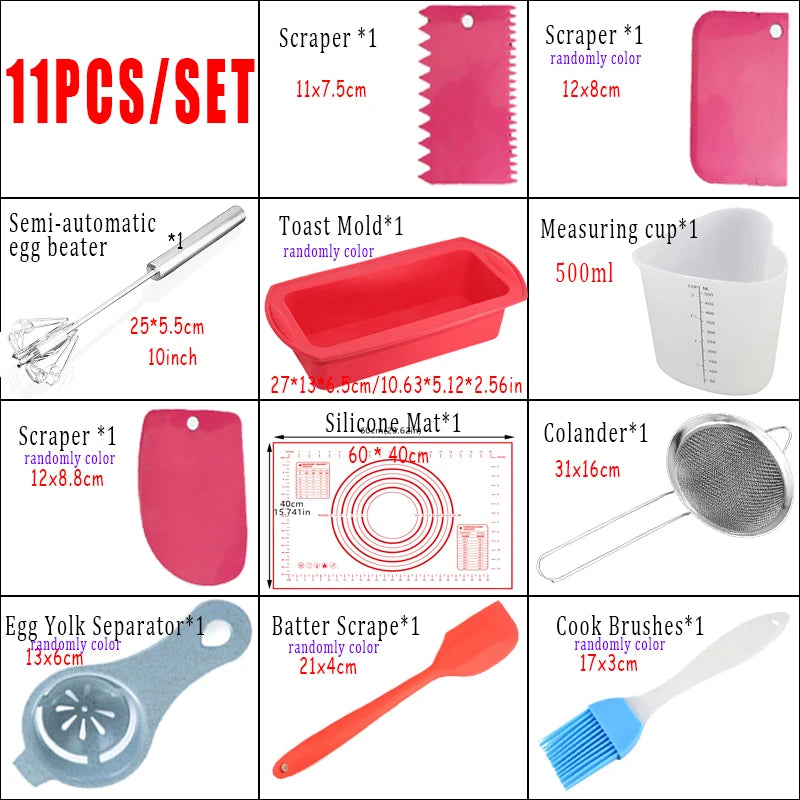 11-Piece Silicone Baking Set – Molds, Mat & Kitchen Tools Silicone Baking Set Oasis Select 11pc-set