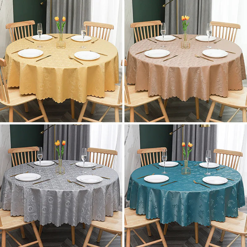 European waterproof oil proof scald proof and wash free round table cloth for Hotel round table cloth round table cover Oasis Select