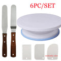 8pc Plastic Cake Turntable Rotating Set Adjustable Mousse Ring Knife Decorating 10 Inch Cream Cakes Stand Cake Rotary Table Hot Oasis Select SKY BLUE