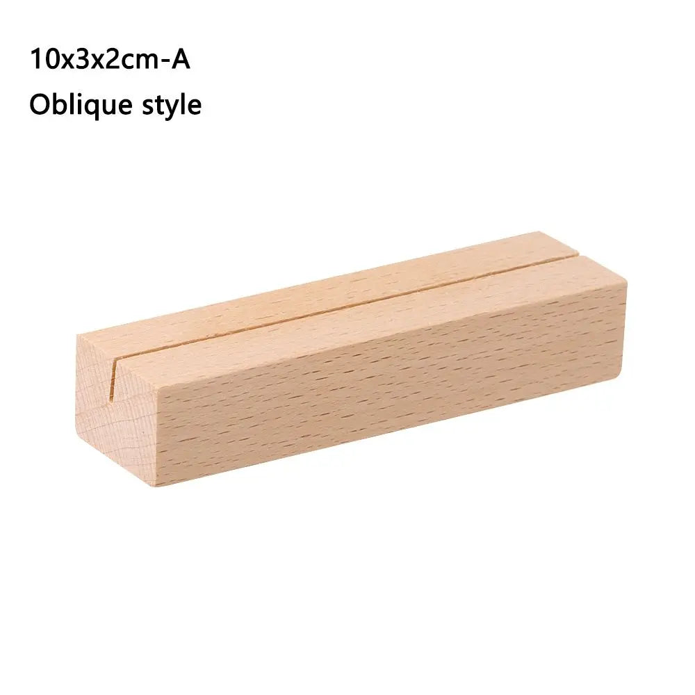 Picture Frame Base Desk Card Natural Wooden Notes Clips Photo Holder Clamps Stand Support Desktop Decor Oasis Select 10x3x2cm-A