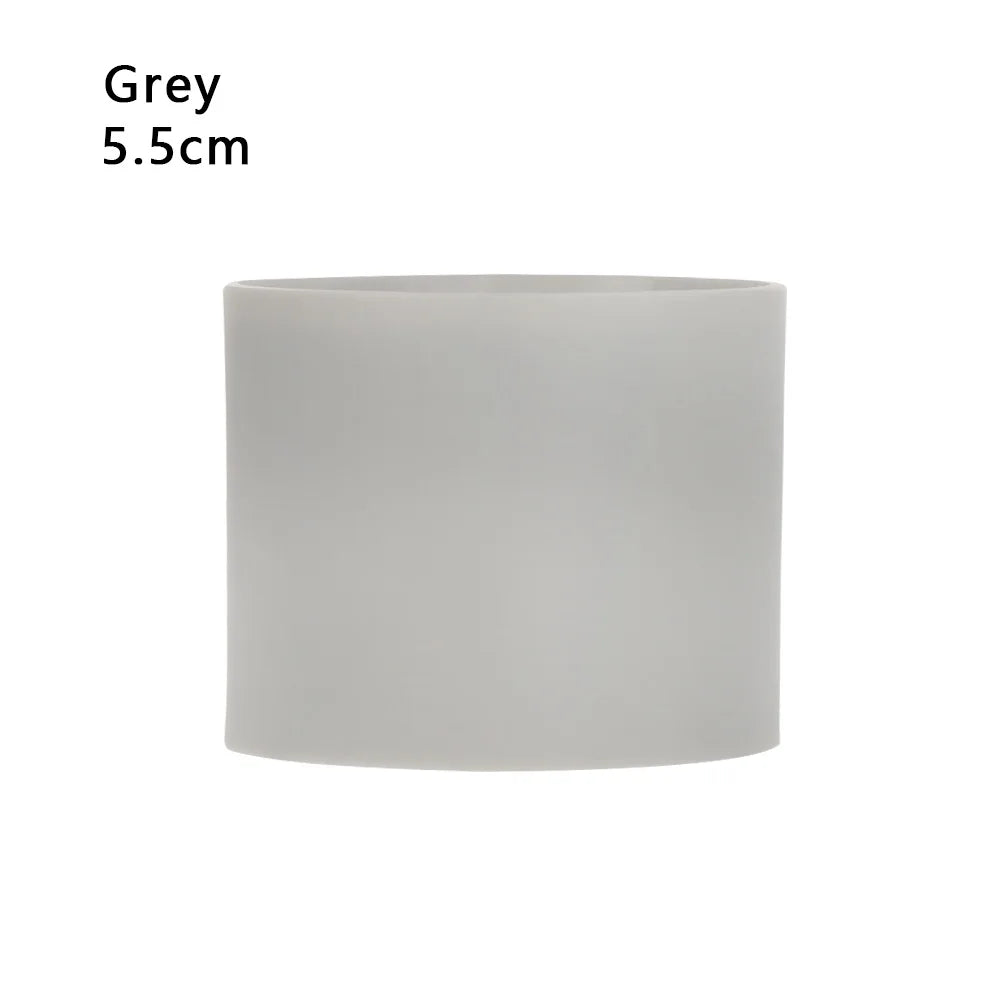 Silicone Non-slip Mug Sleeve Glass Bottle Cover Cup Sleeve Heat Insulation Bottle Sleeves For Mugs Ceramic Coffee Cups Wrap Oasis Select Grey-5.5cm