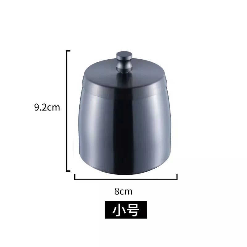 Personality trend anti-fly ash with cover home hotel bar restaurant custom stainless steel large ashtray ashtray Oasis Select black small B