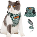 Cat Harness and Leash for Walking Lead Leash Set Adjustable Dog Collar Japanese Style Harness Vest Walking Leash For Dog Cat Pet Oasis Select green S
