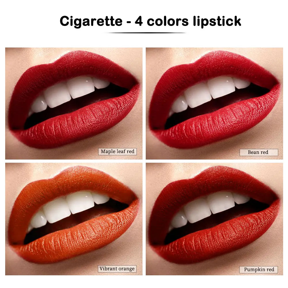 4-Lasting Stick Waterproof Lip Set - Long-Lasting Matte Lipstick with Transparent Finish - Perfect Valentine's Day Gift for Her Oasis Select