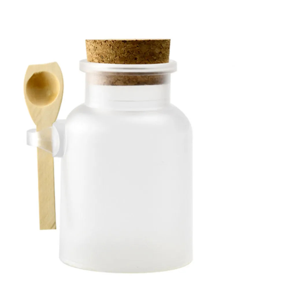 100/200/300/500ML Round matte cosmetic empty jar with cork bath salt bottle food storage container reusable bottle with wooden Oasis Select