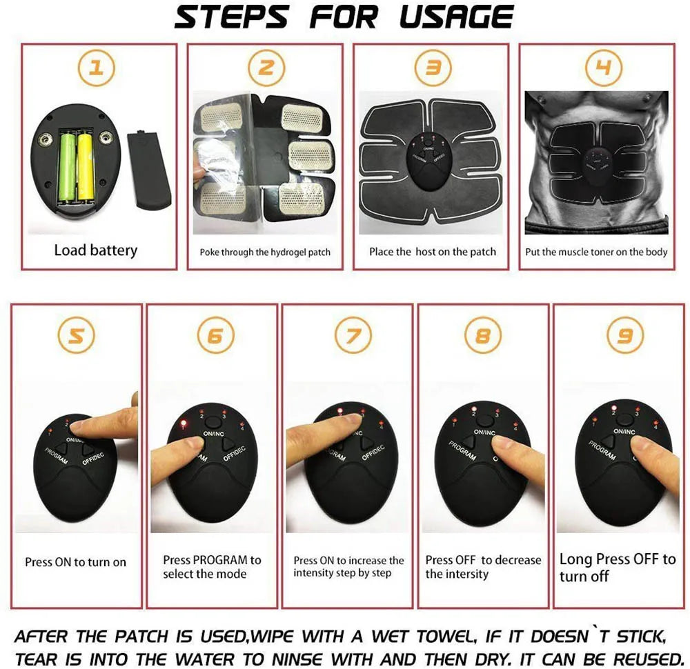 Muscle Stimulator Hips Muscle Trainer Abs EMS Wireless Smart Abdominal Muscle Toner Home Gym Workout Machine For Men Women Oasis Select