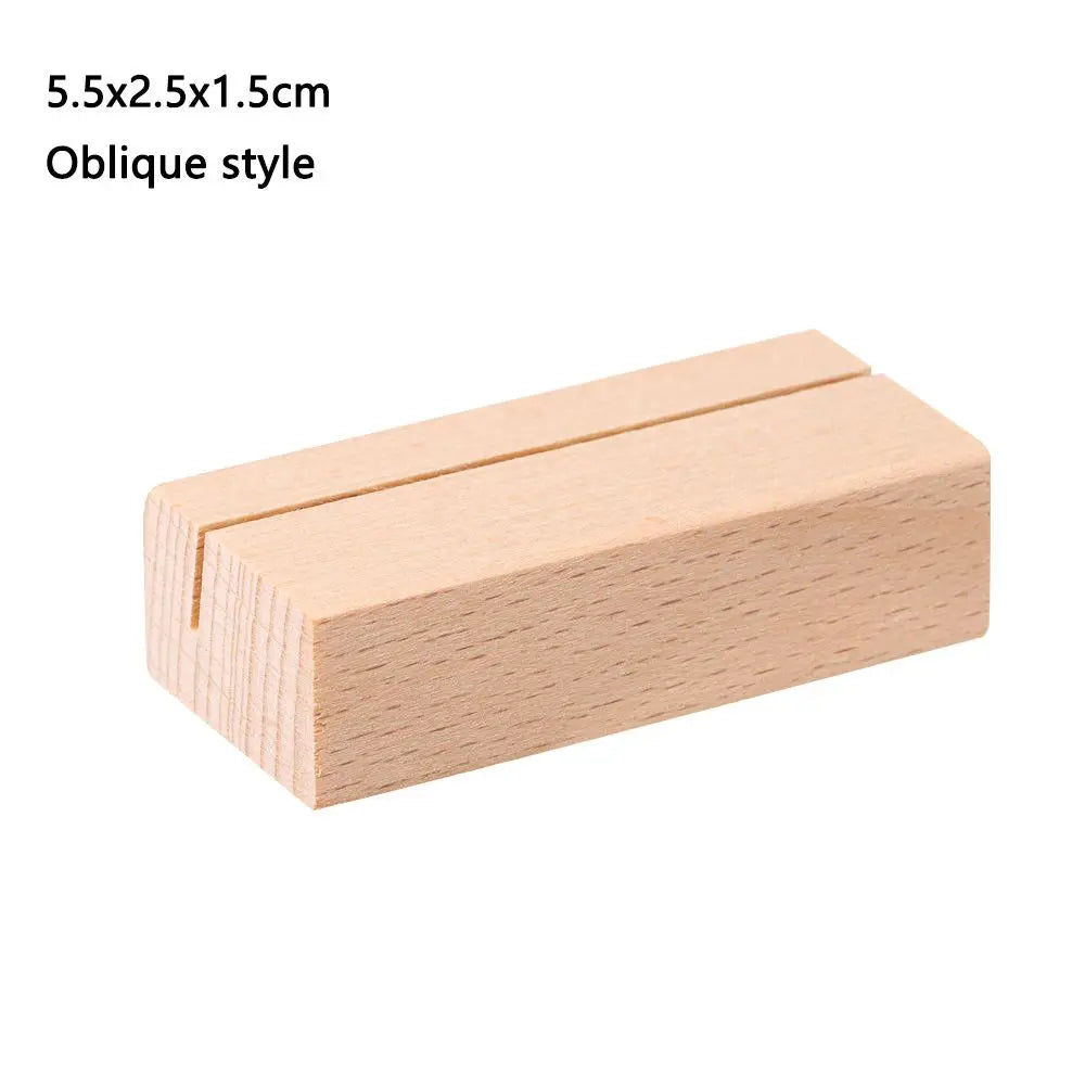 Picture Frame Base Desk Card Natural Wooden Notes Clips Photo Holder Clamps Stand Support Desktop Decor Oasis Select 5.5x2.5x1.5cm-E