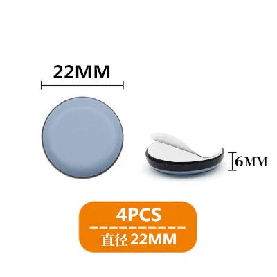 4PCS Floor Rubber Protector Pads Self-Adhesive Anticollision Round Mat Chair Table Glides Furnitures Legs Slider Home Supplies Oasis Select Round 22mm 4pcs