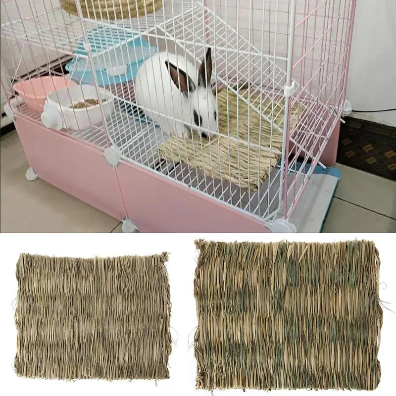 Rabbit Grass Chew Mat Small Animals Hamster Guinea Pig Cage Lapin Pour Maison Bird Nests Bunny House Pad for Rabbits Accessories Oasis Select