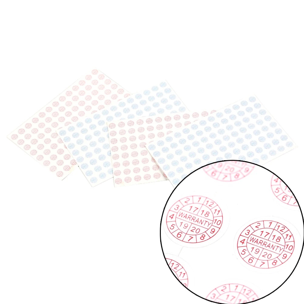 208pcs Warranty Void Stickers – Red & Blue Security Seals 10mm