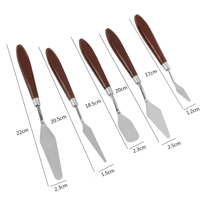 5-Piece Stainless Steel Palette Knife & Baking Spatula Set Spatula & Palette Set Oasis Select