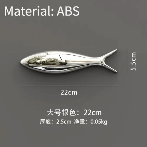 Creative Wall Decoration pendant 3D electroplating fish wall paste restaurant TV background wall fish wall decoration Oasis Select silver plus size