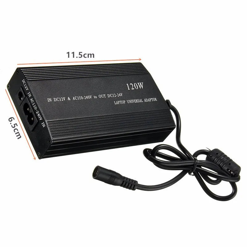 AC DC 120W 220v 110v to 12V 15V 16V 18V 19V 20V 22V 24V Adjustable Adapter Power Supply Car Charger Universal Usb Notebook Oasis Select