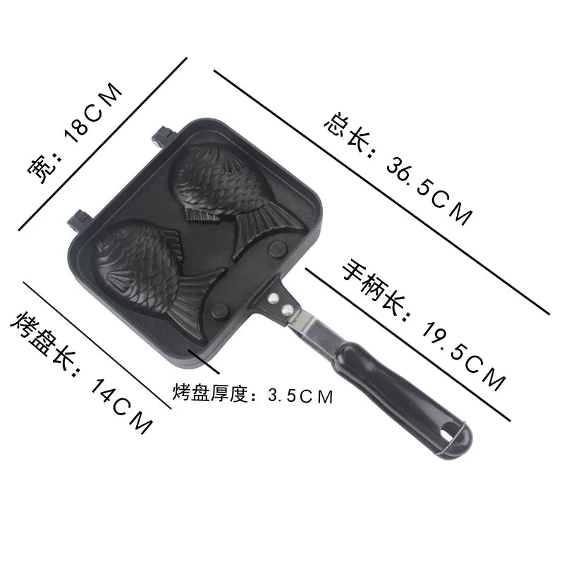 Taiyaki Japanese Fish-Shaped Bakeware Waffle Pan Maker Japanese Pancake Double Pan Stainless Steel Frypan Home Cake Tools Oasis Select