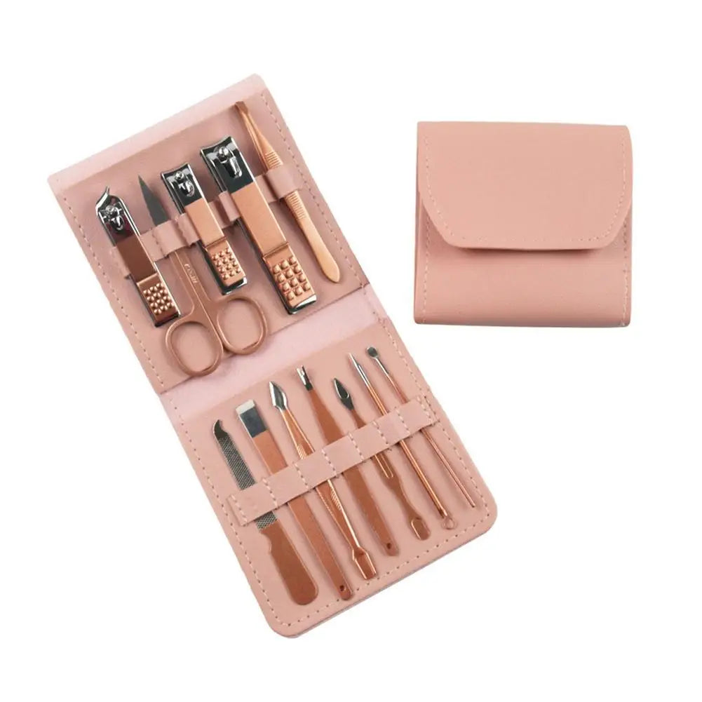 Travel Mini Manicure Set Nail Clipper Set 16 In 1 Stainless Steel Pedicure Care Grooming Kit With Case Pink For Men Husband Bo Oasis Select 12 pcs belgium