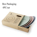 8-Inch Wheat Straw Snack Plates Set of 4 – Eco-Friendly Dish Snack Plate Set Oasis Select Box packaging