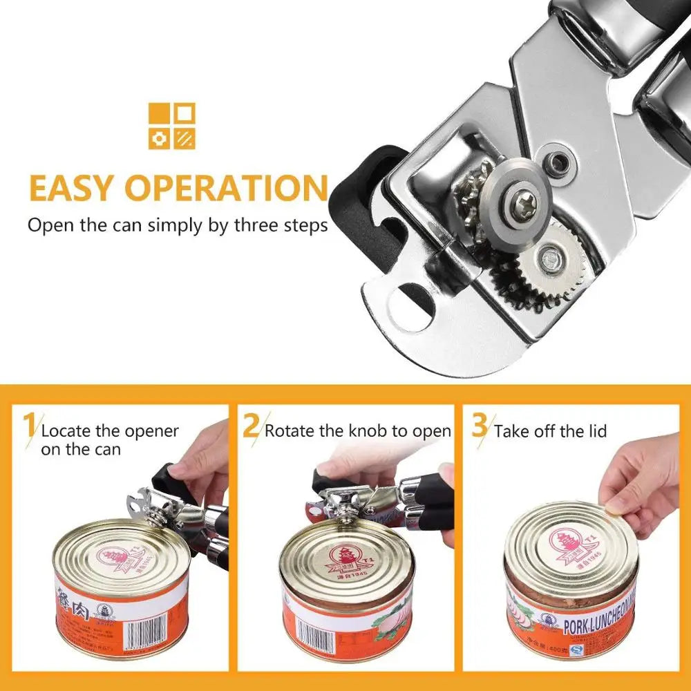 High Quality Stainless Steel Cans Opener Professional Ergonomic Manual Can Opener Side Cut Manual Can Opener Oasis Select