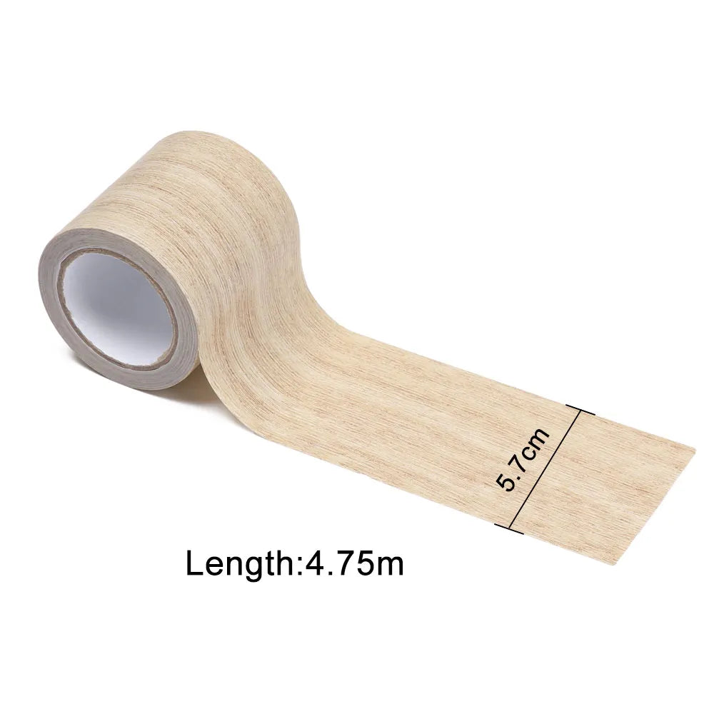 5M/Roll Furniture Adhensive Duct Tape Realistic Wood Grain Repair Renovation Skirting Line Floor Sticker Home Decor Accessories Oasis Select