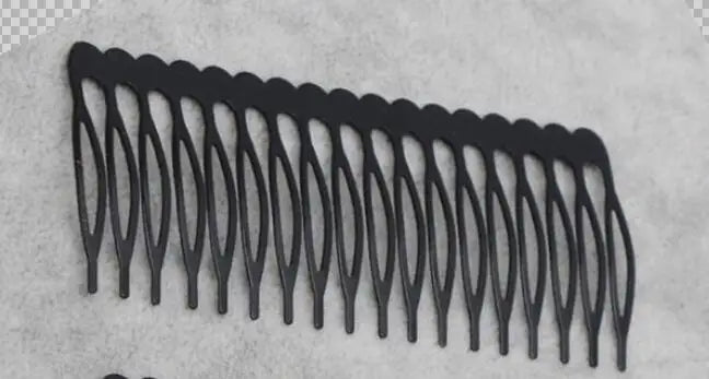 10pcs Gold Metal Side Hair Combs Plain Blank Headpiece French Twist Clip For DIY Wedding Bridal Veil Combs Decor Hair Accessory Oasis Select Black 18