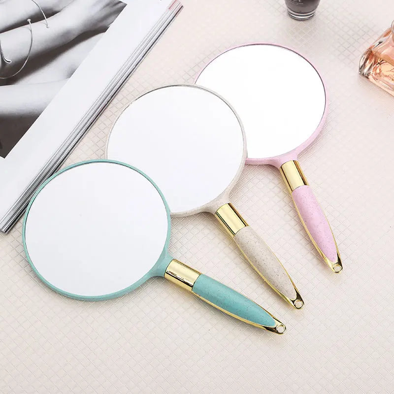High definition handle make-up mirror hand held beauty dressing portable European retro mirror Oasis Select