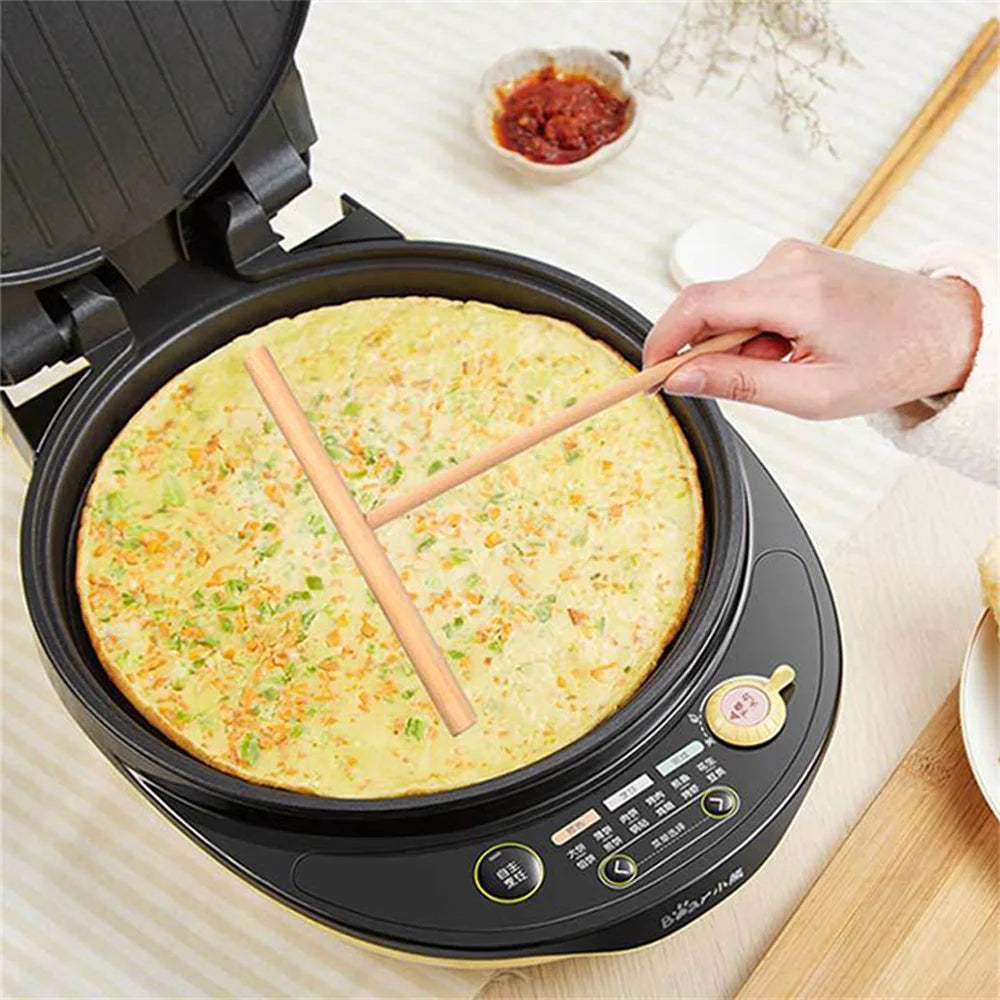 1Set Wooden T Letter Kitchen Tool Stick Smooth Pancake Maker Egg Cooker Pan Flip Nonstick Baking Home Kitchen Accessories Oasis Select