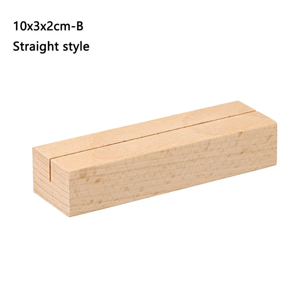 Picture Frame Base Desk Card Natural Wooden Notes Clips Photo Holder Clamps Stand Support Desktop Decor Oasis Select 10x3x2cm-B