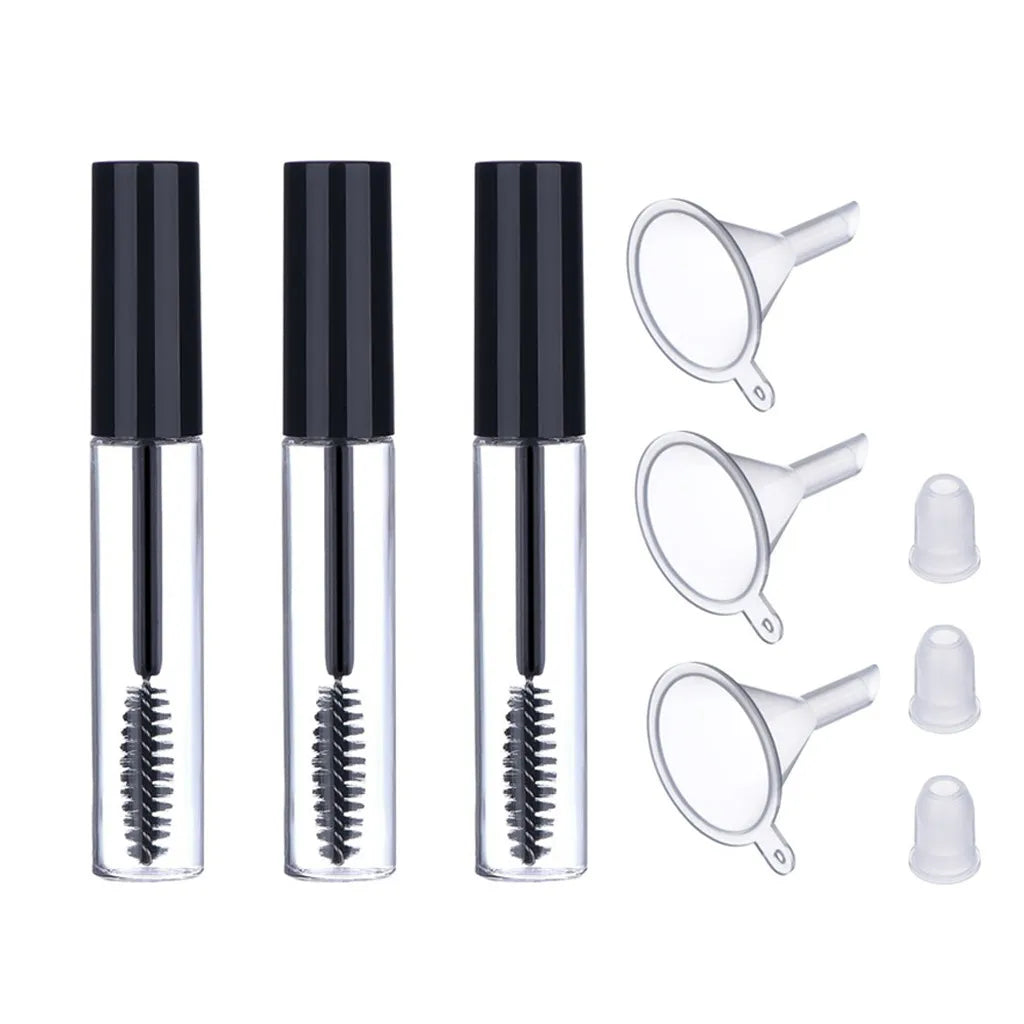 3-Pack 10ml Empty Mascara Tubes with Wand & Funnel | Refillable