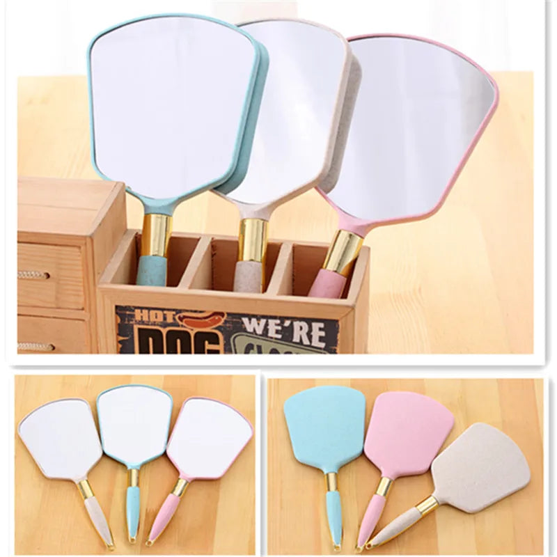 High definition handle make-up mirror hand held beauty dressing portable European retro mirror Oasis Select 1 Pack Beige 1