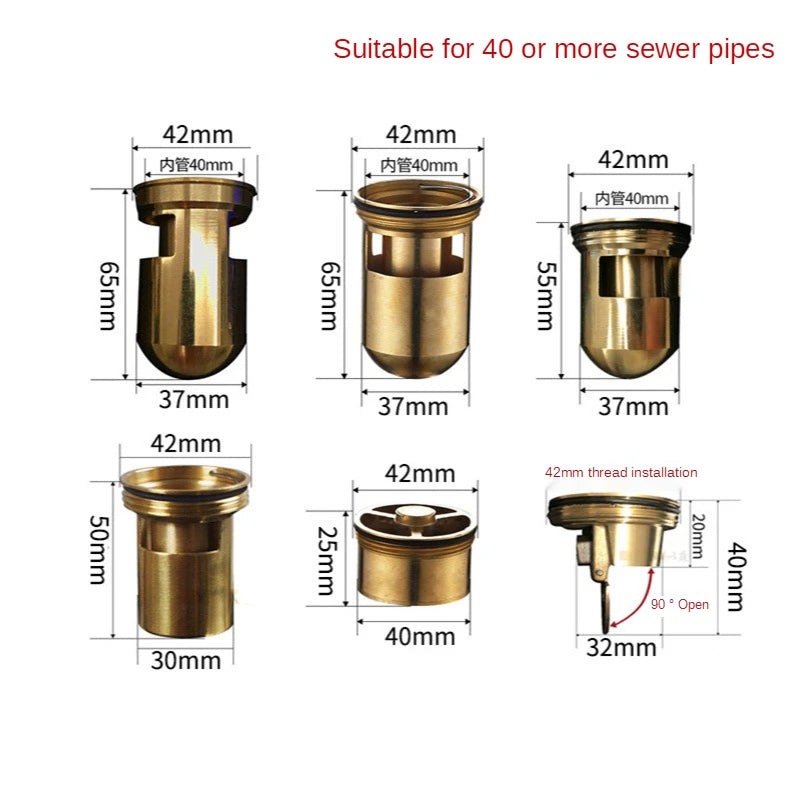 1PC Brass Floor Drains Core Deodorant Valve Strainer Plug Siphon Sink Filter for Shower Kitchen Balcony Washing Machine Hardware Oasis Select