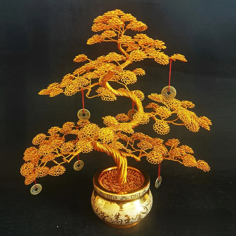 Aluminum wire handicrafts living room indoor bonsai fortune tree money tree money tree decorations home accessories Oasis Select