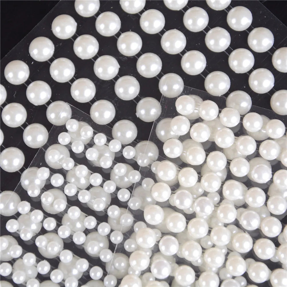 Pearl Stickers Self-Adhesive Acrylic Gems 4/6/8mm Sheets