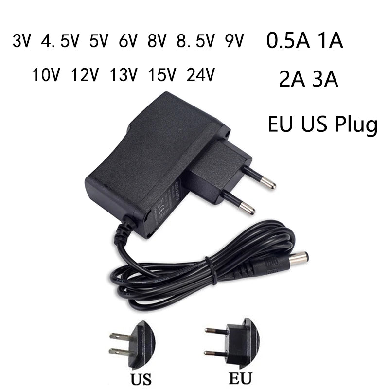 AC 110V 220V to DC 5V 9V 12V Volt Power Supply 3V 5V 6V 8V 9V 12V 13V 15V 24V 1A 2A 3A Universal Power Adapter For LED Strips Oasis Select 15V 3A only US Plug