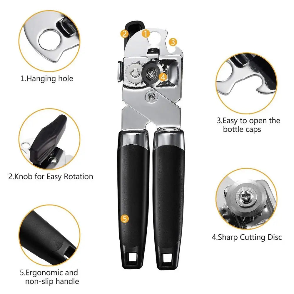 High Quality Stainless Steel Cans Opener Professional Ergonomic Manual Can Opener Side Cut Manual Can Opener Oasis Select Default Title