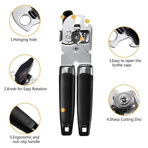 3-in-1 Stainless Steel Manual Can Opener – Safe Side Cut Manual Can Opener Oasis Select Default Title