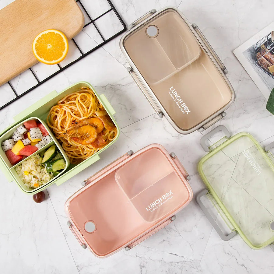Brown/Green/Pink Lunch Box Bamboo Fiber Material Portable Bento Box Microwaveble Food Storage Container For Office Children Oasis Select