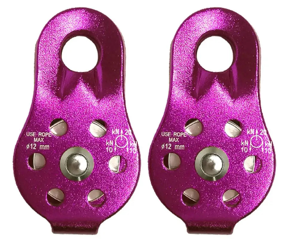 20KN Rope Climbing Single Fixed Pulley Mountaineering Zipline Rappelling for Tree Arborist Caving Rescue Rigging Gear Equipment Oasis Select Purple2