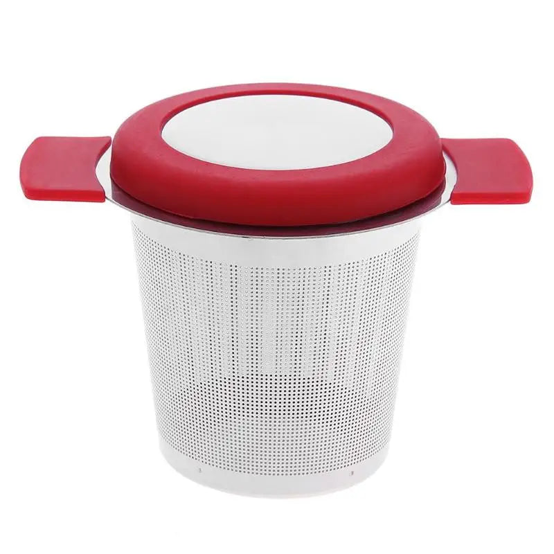 Stainless Steel Tea Infuser Basket Fine Mesh Strainer with Lid Tea Infuser Basket Oasis Select Red
