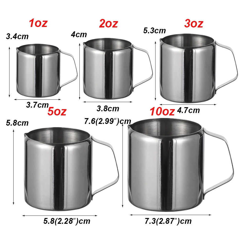 5size Durable Stainless Steel Coffee Cream Pitcher Cup Milk Frothing Jug Latte Art Spout Pitcher Home & Kitchen Tool Oasis Select